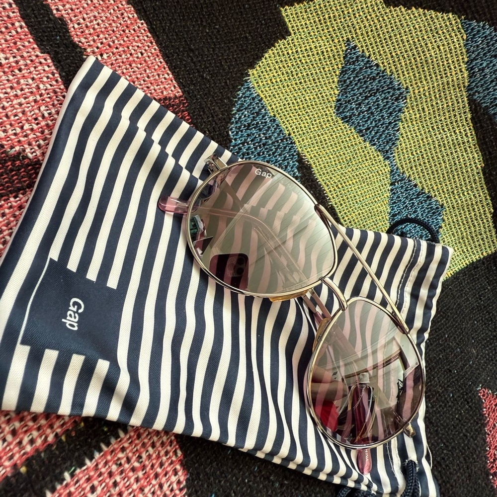 Gap Silver & Purple Tint Aviator Sunglasses